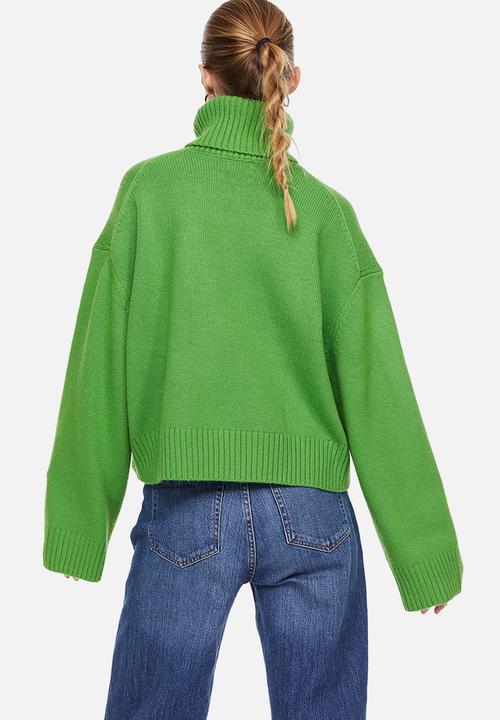 H&M - Oversized polo-neck jumper - green