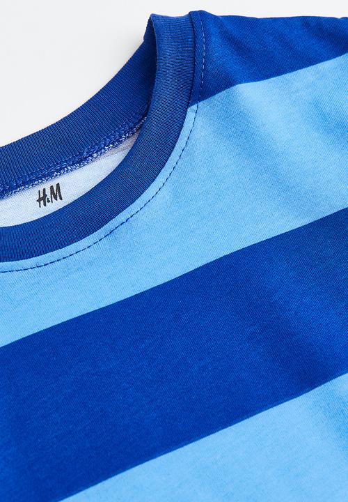 H&M - Printed t-shirt - bright blue/block-striped