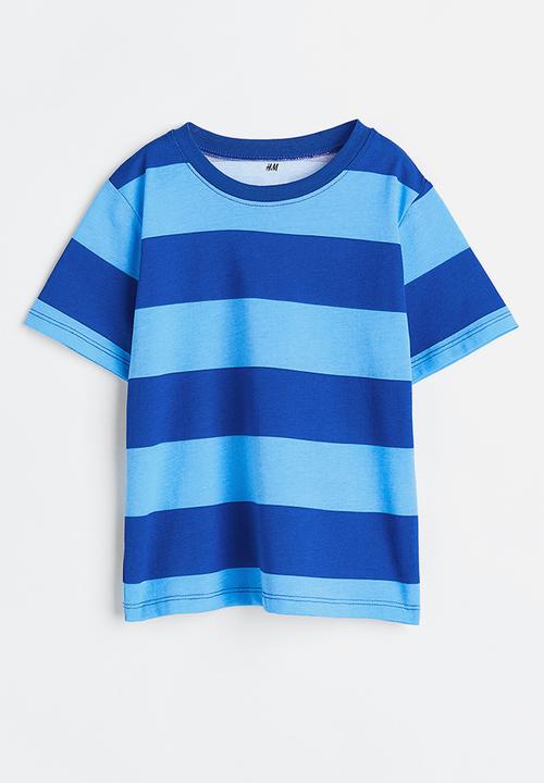 H&M - Printed t-shirt - bright blue/block-striped
