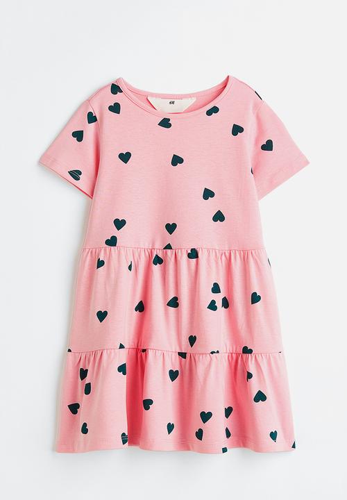 H&M - Cotton jersey dress - light pink/hearts
