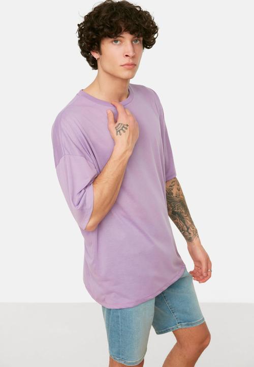 Trendyol - Relaxed oversized T-shirt - purple