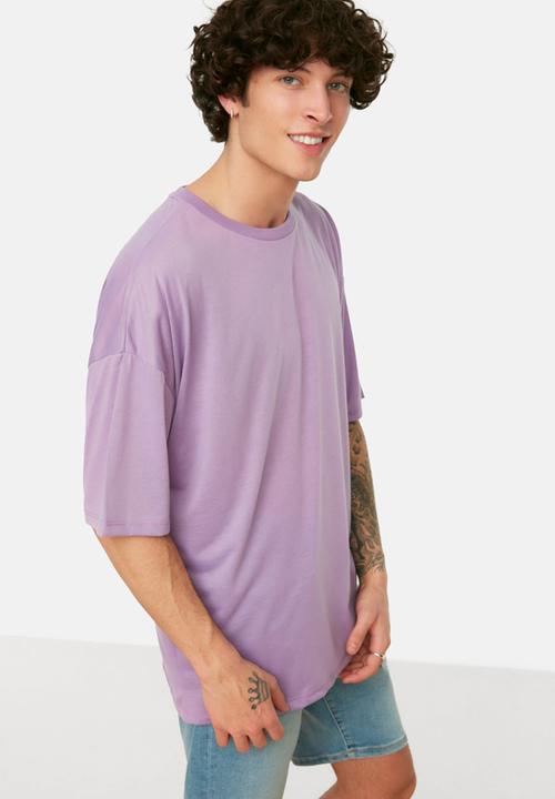 Trendyol - Relaxed oversized T-shirt - purple