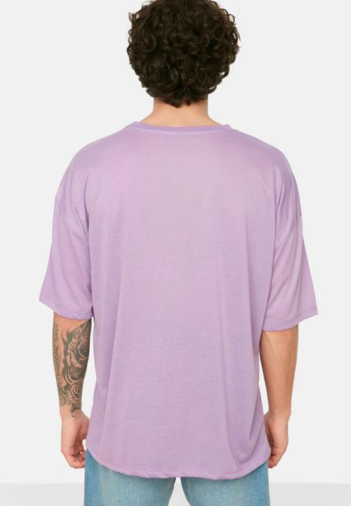 Trendyol - Relaxed oversized T-shirt - purple