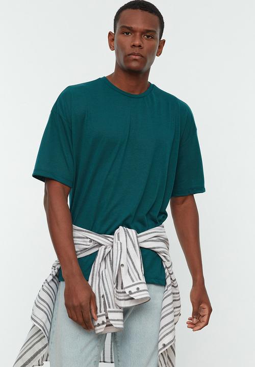 Trendyol - Relaxed oversized T-shirt - emerald green