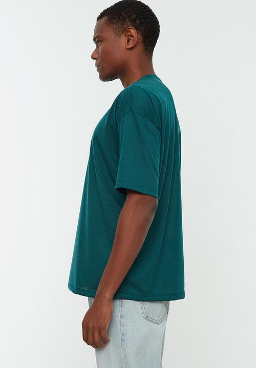 Trendyol - Relaxed oversized T-shirt - emerald green