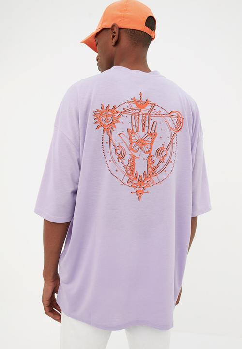 Trendyol - Oversized back logo graphic tee - lilac