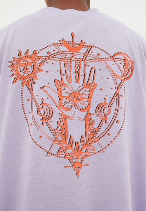 Trendyol - Oversized back logo graphic tee - lilac
