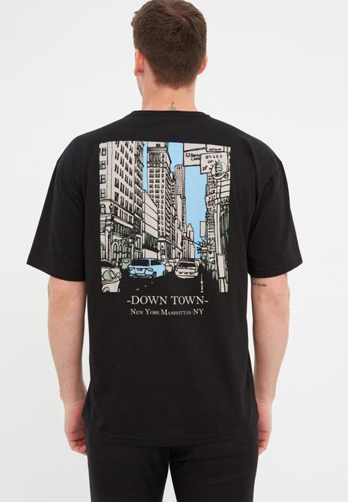 Trendyol - Downtown back logo tee - black