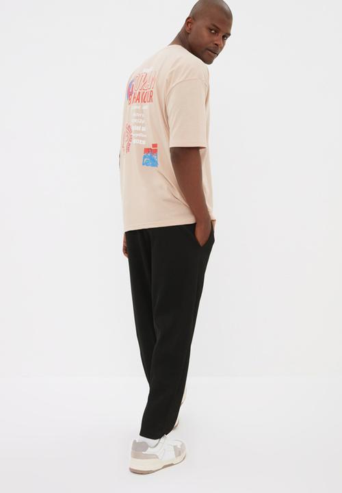 Trendyol - Human behaviour back logo tee - stone