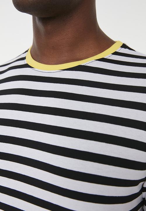 Trendyol - Stripe short sleeve tee - black & white