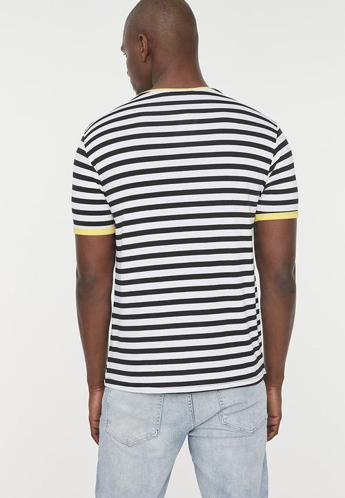 Trendyol - Stripe short sleeve tee - black & white