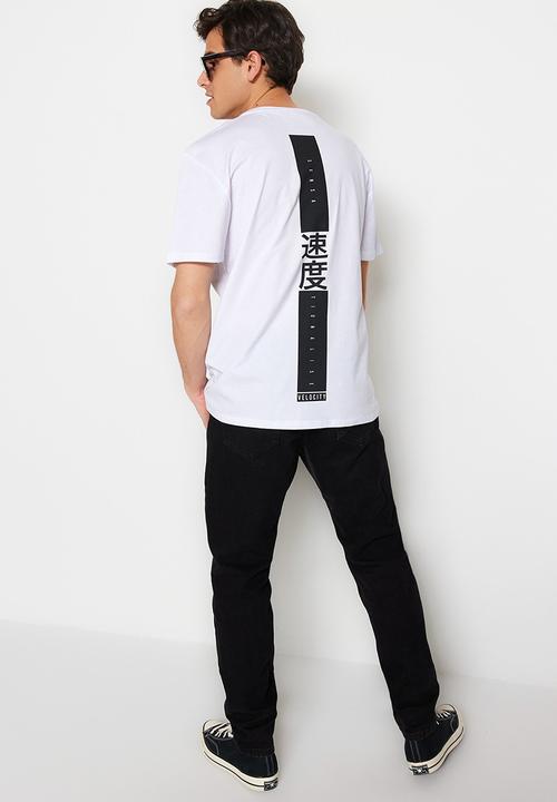 Trendyol - Oversized back logo graphic tee - white