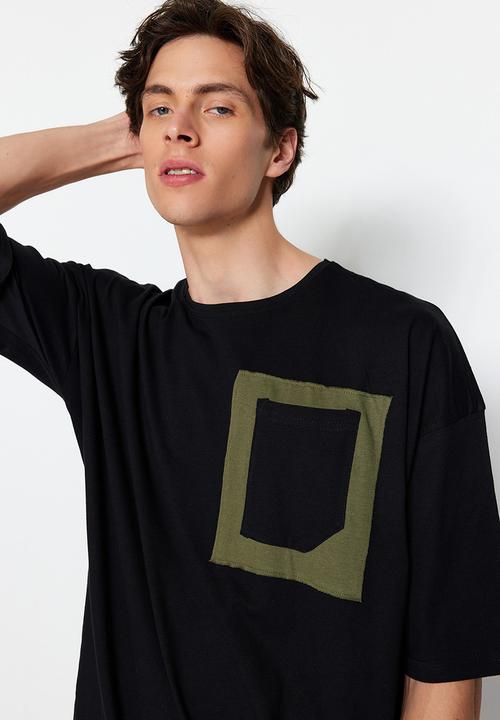 Trendyol - Oversized logo T-shirt - black