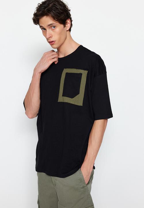 Trendyol - Oversized logo T-shirt - black