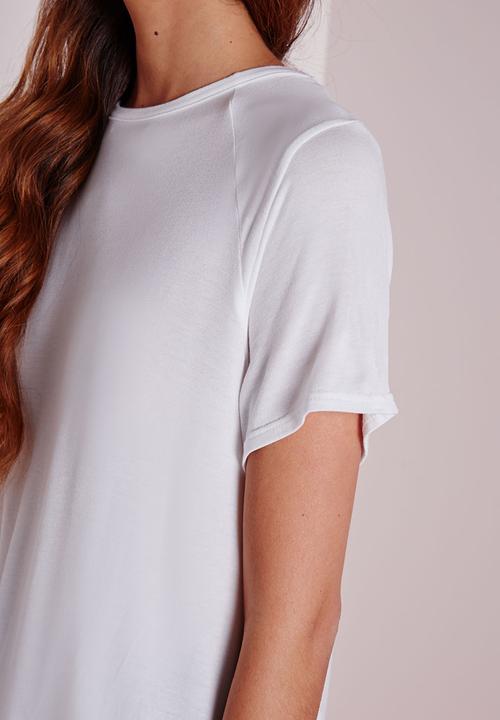 Missguided - Round Neck Dip Hem T Shirt