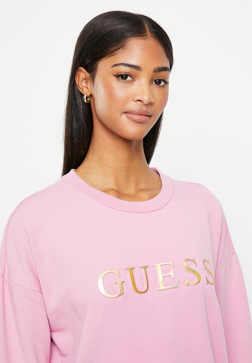 GUESS - Long sleeve embossed foil sweatshirt - purple