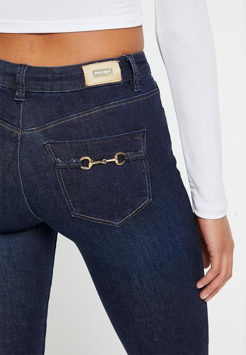 SISSY BOY - Cindy: jon jon skinny with buckle detail - dark vintage