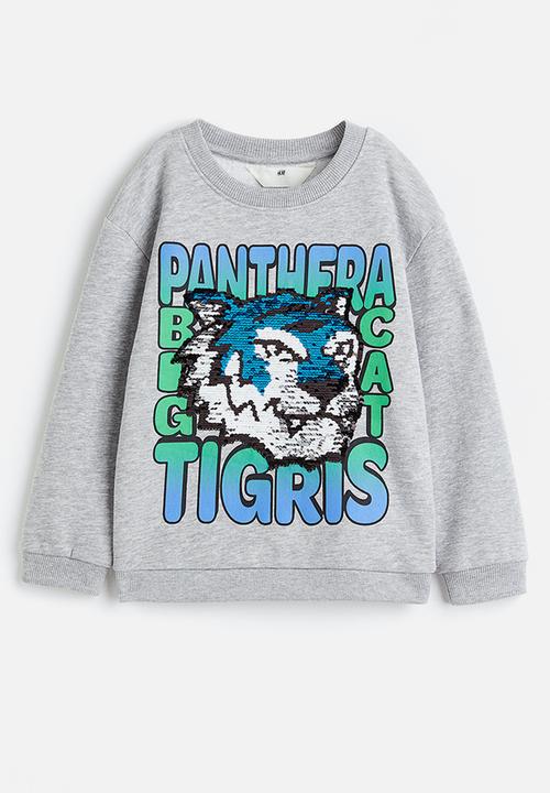 H&M - Reversible sequin-motif sweatshirt - grey,multi