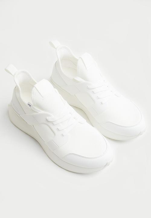 Steve Madden - Barlo knit & pu - white