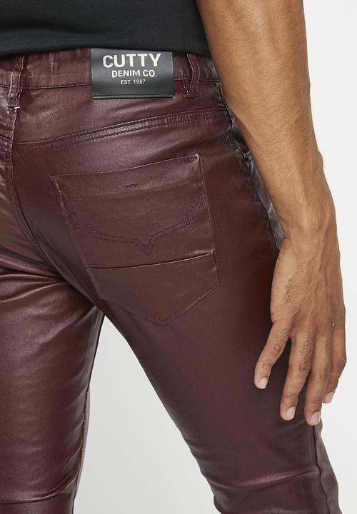 Cutty - Zaid coated denim jean - bordeaux