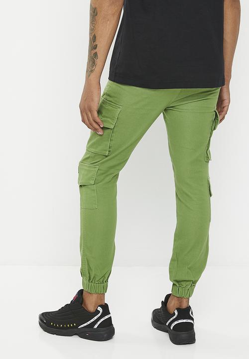 Aca Joe - Aca joe lightweight coloured denim cargo jogger - sage