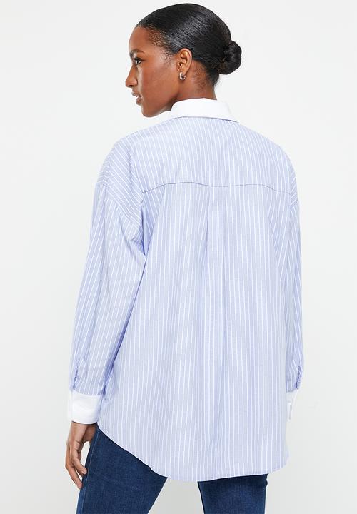Me&B - Oversized shirt - blue & white