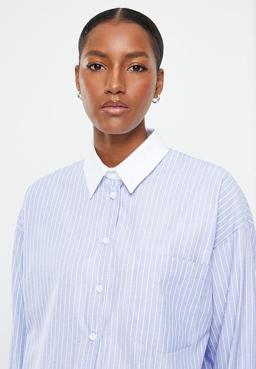 Me&B - Oversized shirt - blue & white