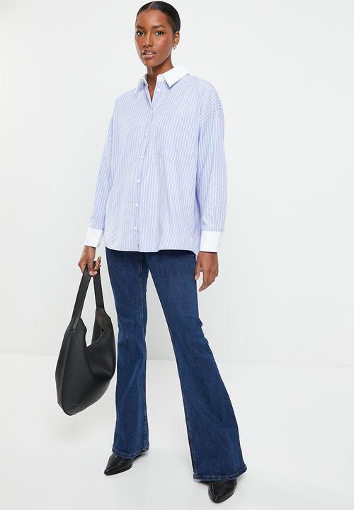 Me&B - Oversized shirt - blue & white