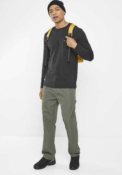 Vertigo - Mens vertigo pigment dyed tee long sleeve - jet black