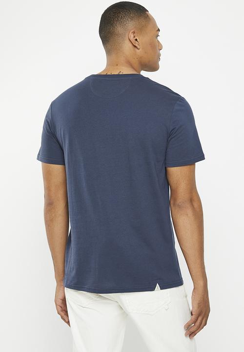 Vertigo - Mens vertigo graphic printed crew tee short sleeve - mood indigo