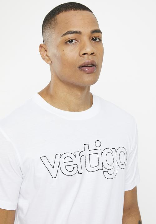 Vertigo - Mens vertigo embroidered crew tee short sleeve - white
