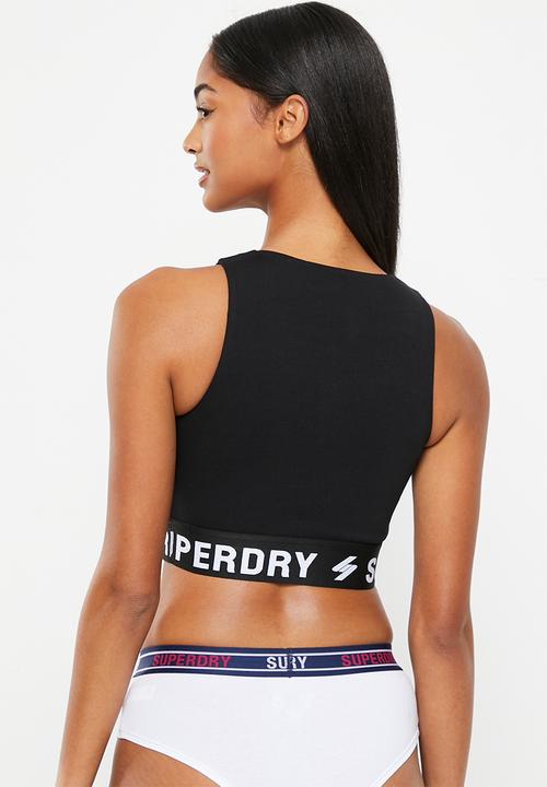 Superdry. - Code s logo bra top - black