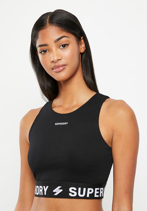Superdry. - Code s logo bra top - black