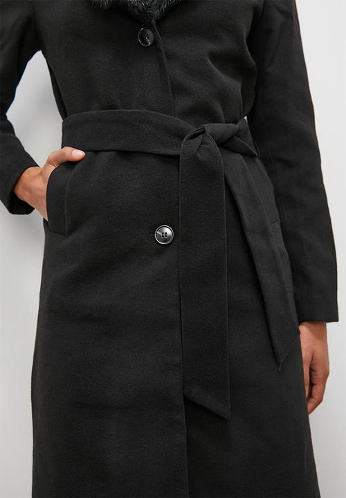 Blake - Statement faux fur coat - black