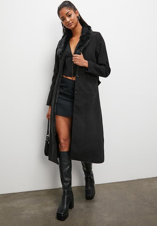 Blake - Statement faux fur coat - black