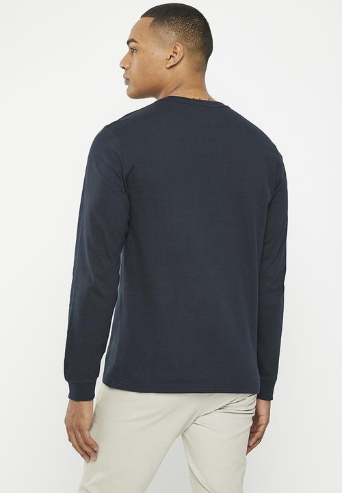 POLO - Mens crest logo long sleeve tee - navy