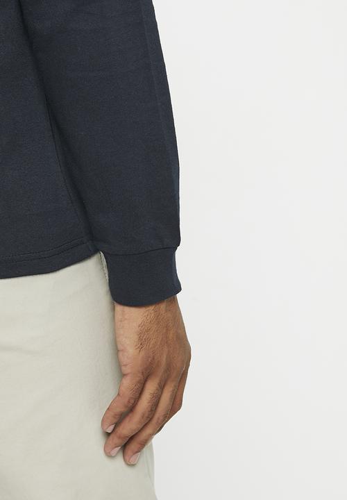 POLO - Mens crest logo long sleeve tee - navy