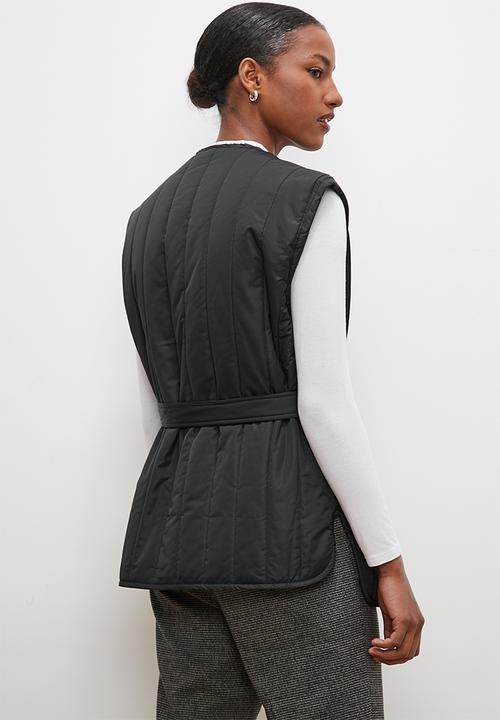 edit - Belted gilet - black
