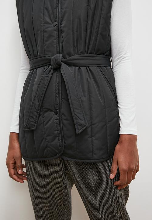 edit - Belted gilet - black