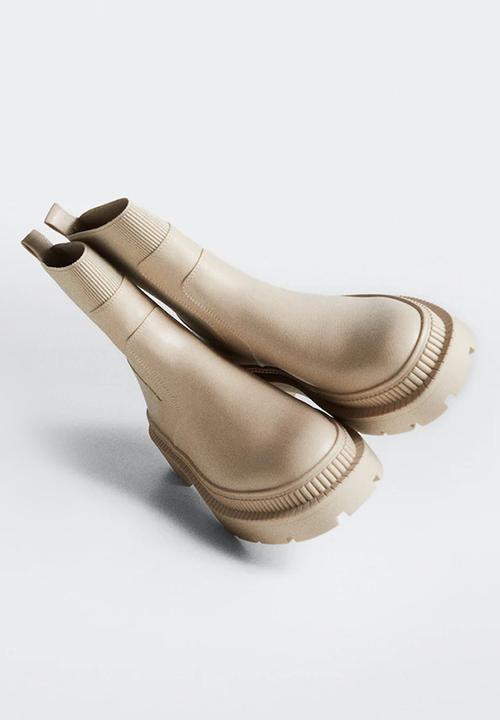 MANGO - Ying1 sock boot - light beige