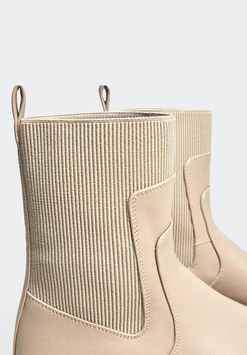 MANGO - Ying1 sock boot - light beige