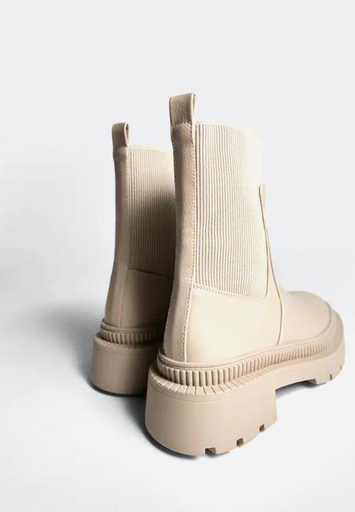 MANGO - Ying1 sock boot - light beige