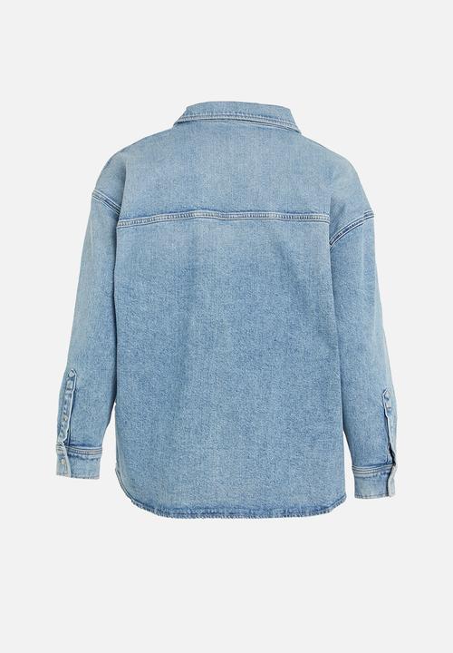 Calvin Klein - Plus Utility shirt jacket - denim light