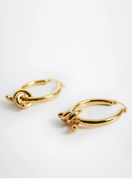 MANGO - Intertwined hoop earrings - gold