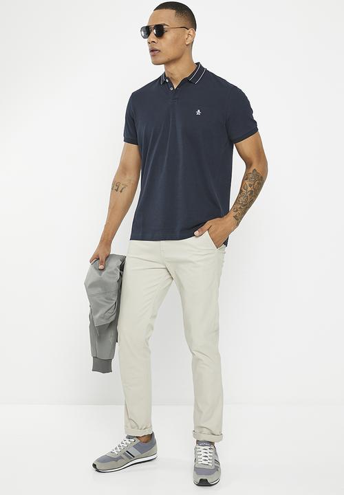 Original Penguin - Logo collar short sleeve polo - dark sapphire