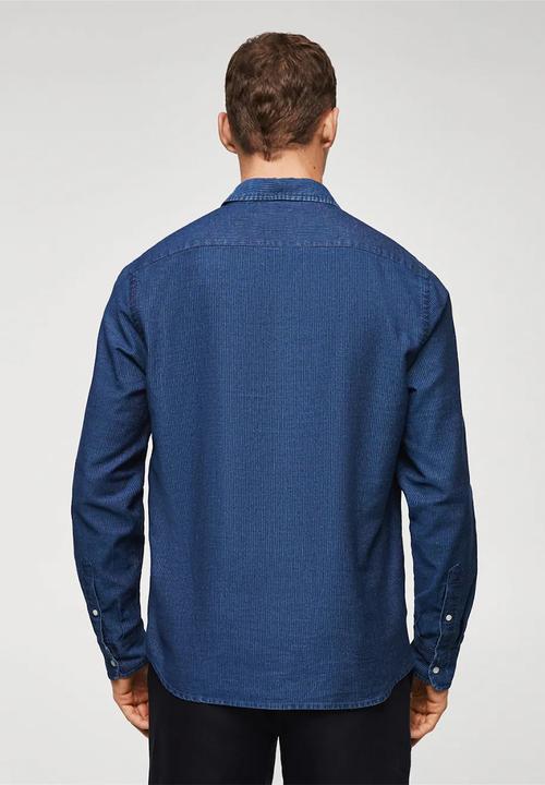 MANGO - Taray striped denim shirt - blue
