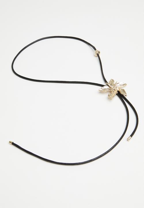 Superbalist - Leona necklace - black/gold 