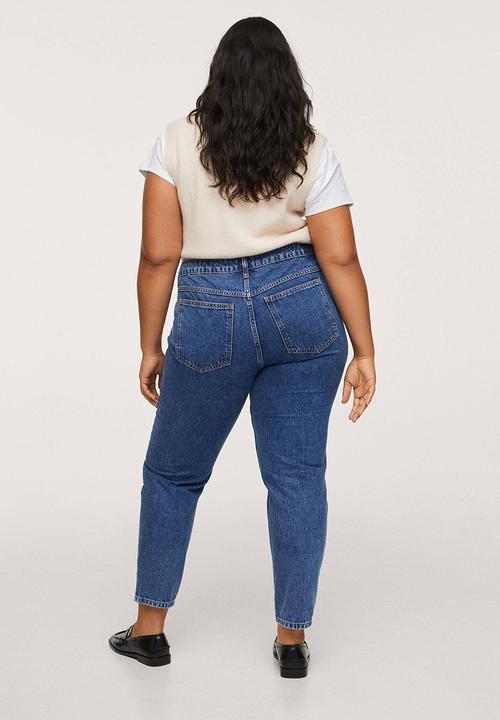 MANGO - Plus jeans mom80 - open blue