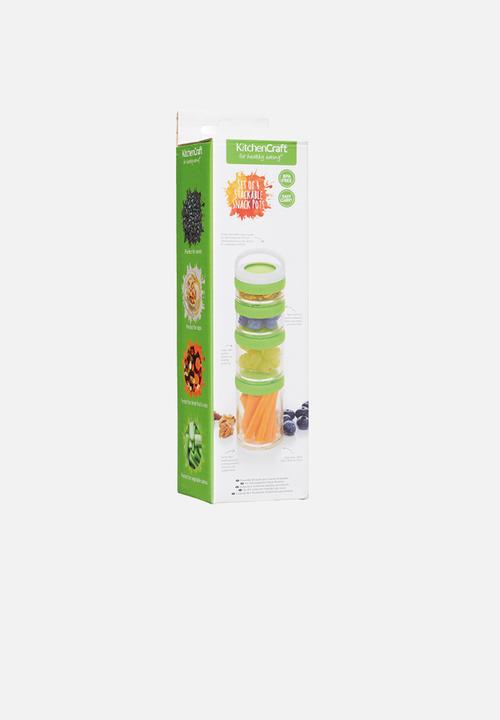Kitchen Craft - Healthy eating stackable snack pots set of four - green 