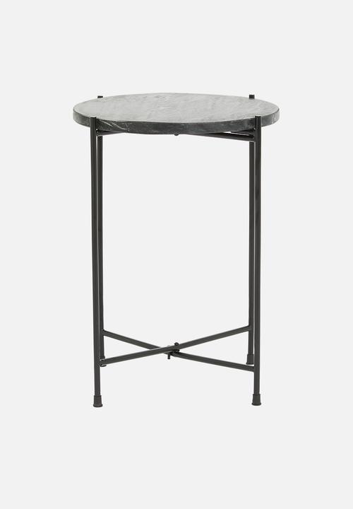 H&S - Carly marble side table - black